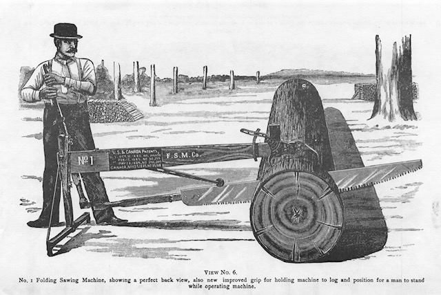 illustration of a folding sawing machine